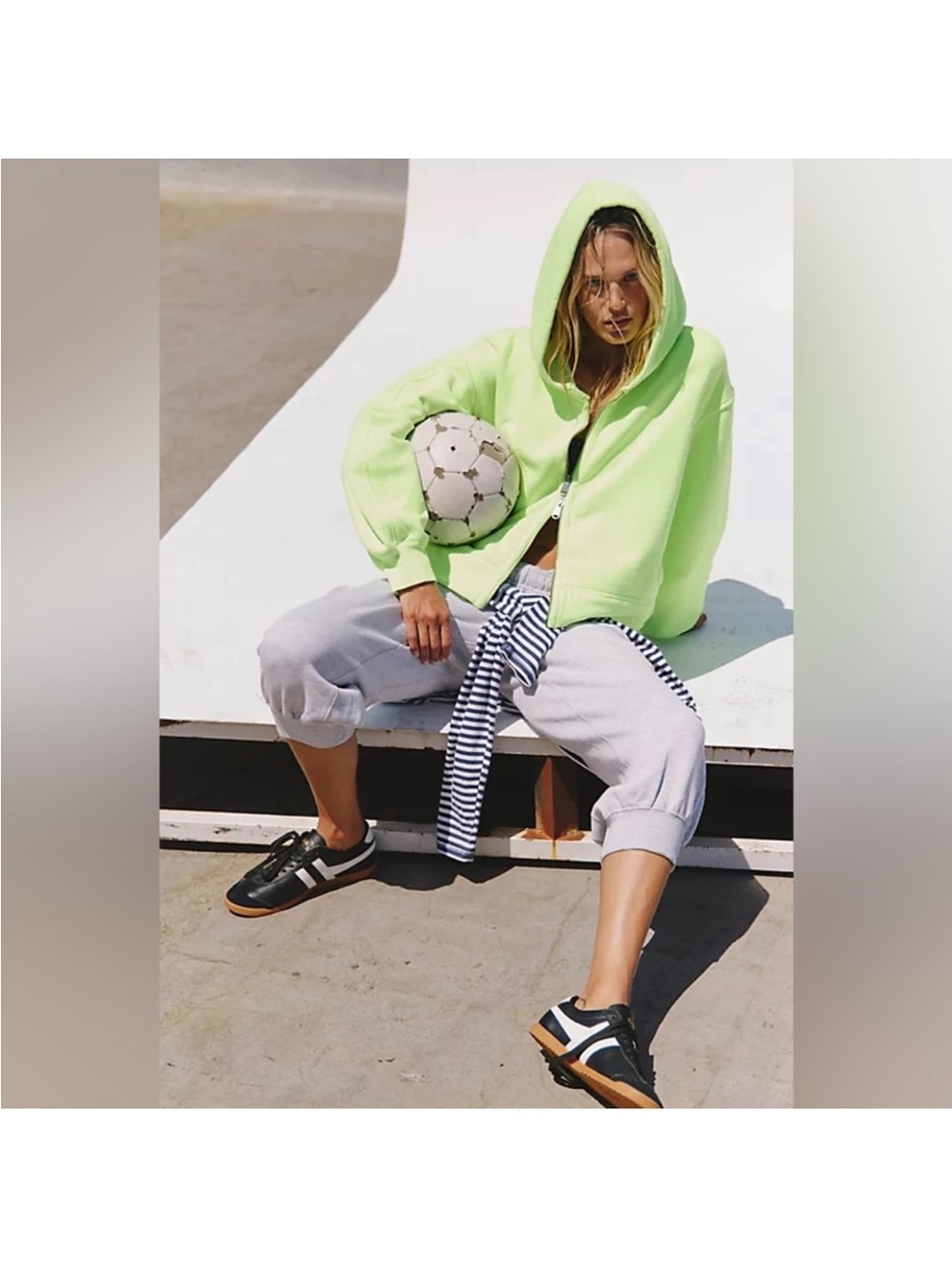 FP Movement by Free People “A cut above”Zip Hoodie- in sour citrus yellow - Picture 4 of 8